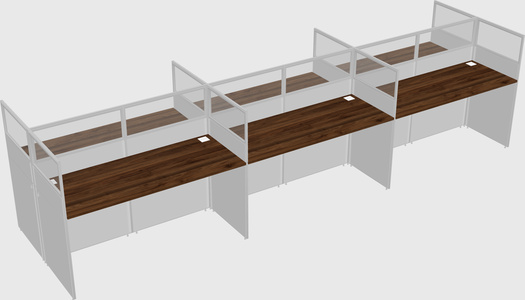 Shared rectangular cubicle