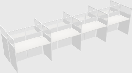 Shared rectangular cubicle
