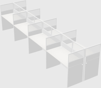 Shared rectangular cubicle
