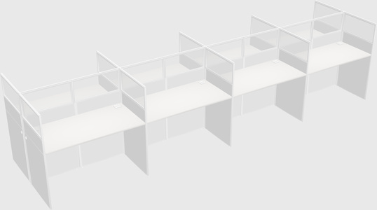 Shared rectangular cubicle