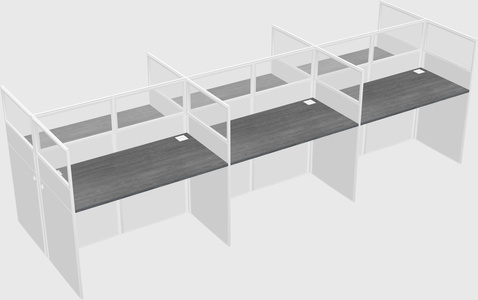Shared rectangular cubicle
