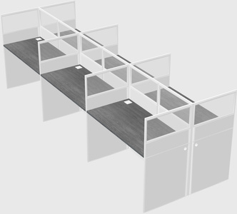 Shared rectangular cubicle