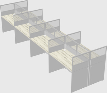 Shared rectangular cubicle