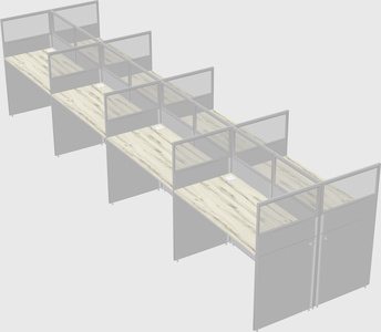 Shared rectangular cubicle