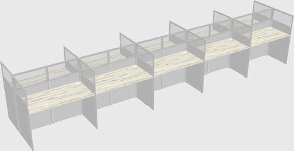 Shared rectangular cubicle