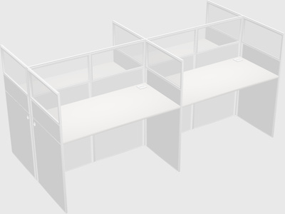 Shared rectangular cubicle