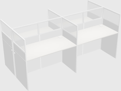Shared rectangular cubicle