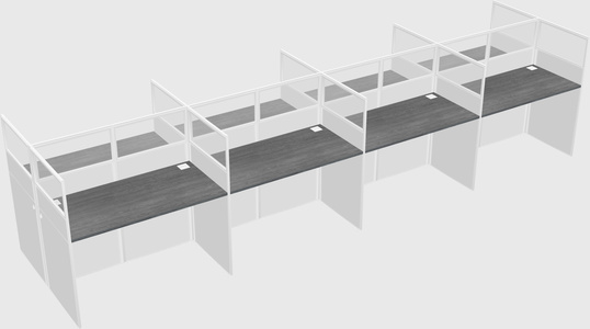 Shared rectangular cubicle