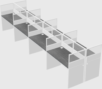 Shared rectangular cubicle