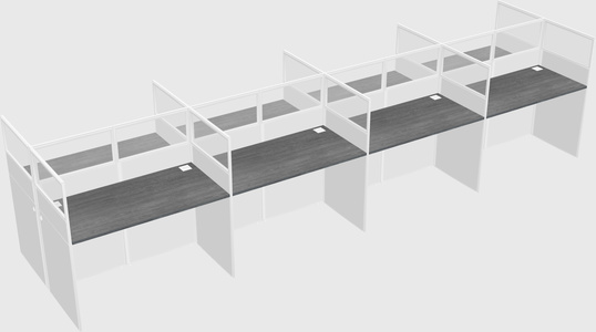 Shared rectangular cubicle