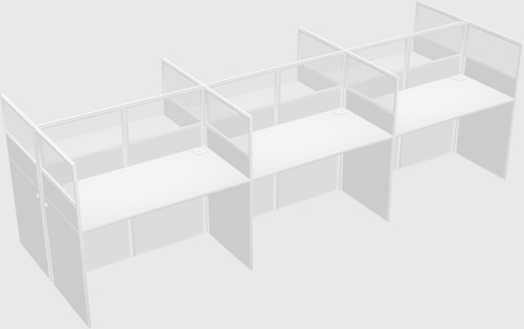 Shared rectangular cubicle