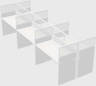Shared rectangular cubicle