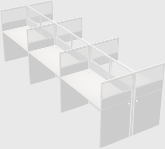 Shared rectangular cubicle