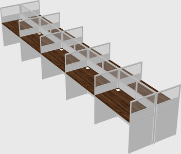 Shared rectangular cubicle