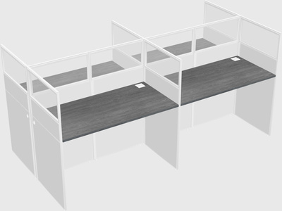 Shared rectangular cubicle