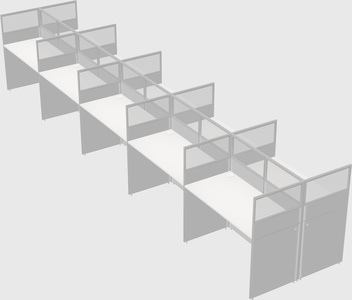Shared rectangular cubicle