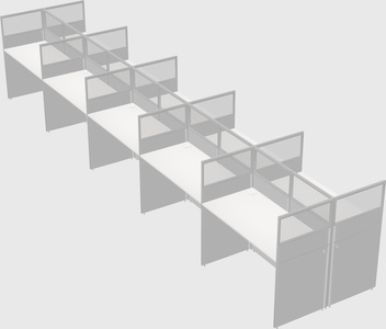 Shared rectangular cubicle