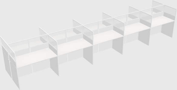 Shared rectangular cubicle