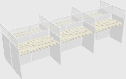 Shared rectangular cubicle