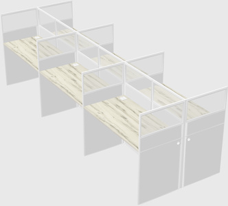 Shared rectangular cubicle
