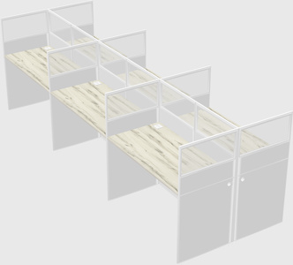 Shared rectangular cubicle