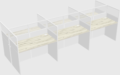 Shared rectangular cubicle