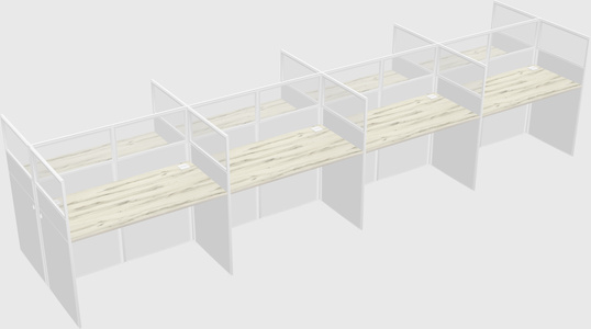Shared rectangular cubicle
