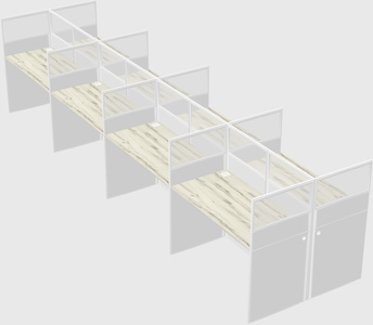 Shared rectangular cubicle