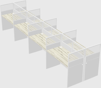 Shared rectangular cubicle