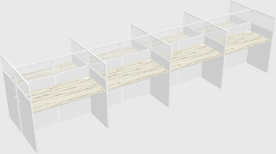 Shared rectangular cubicle