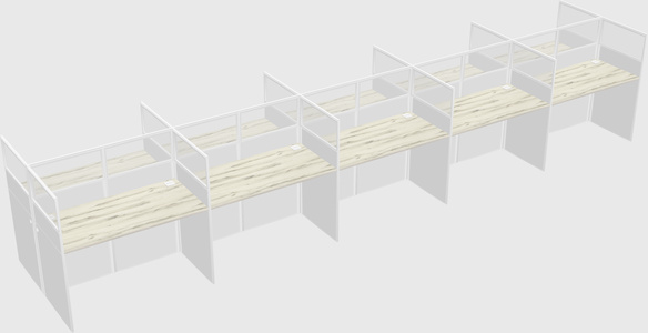 Shared rectangular cubicle