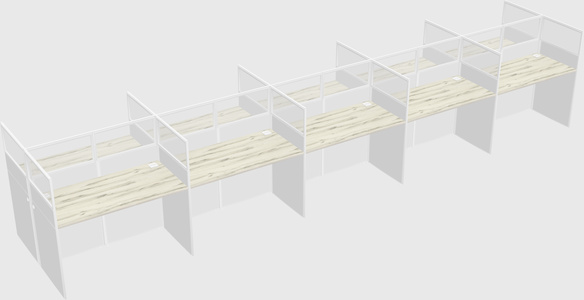 Shared rectangular cubicle
