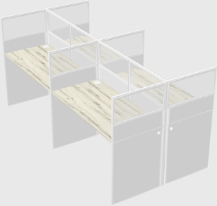 Shared rectangular cubicle