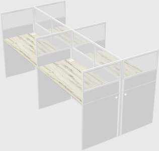 Shared rectangular cubicle