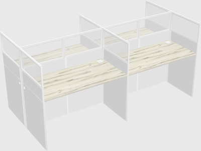 Shared rectangular cubicle