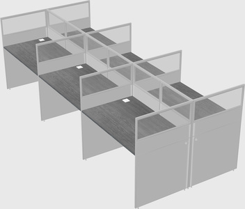 Shared rectangular cubicle