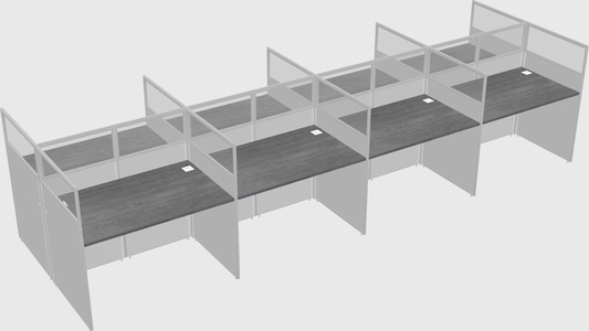 Shared rectangular cubicle