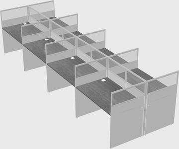 Shared rectangular cubicle