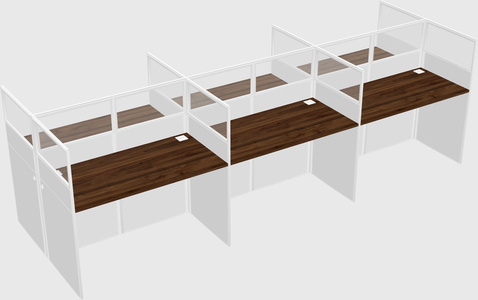 Shared rectangular cubicle
