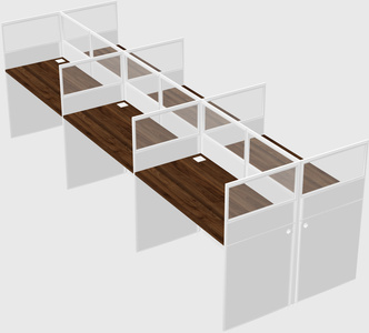 Shared rectangular cubicle
