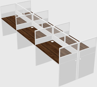 Shared rectangular cubicle