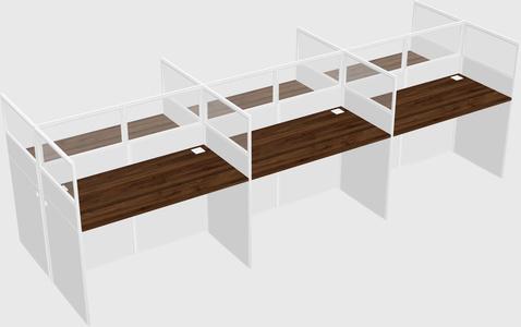 Shared rectangular cubicle