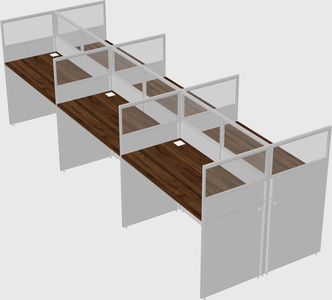 Shared rectangular cubicle