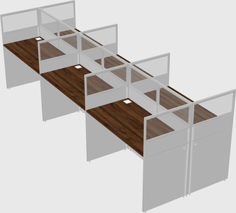 Shared rectangular cubicle