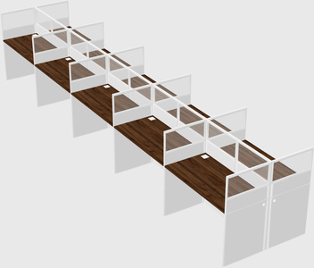 Shared rectangular cubicle