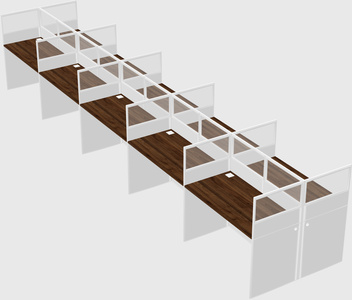 Shared rectangular cubicle