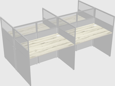 Shared rectangular cubicle