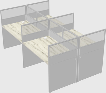Shared rectangular cubicle