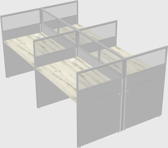 Shared rectangular cubicle