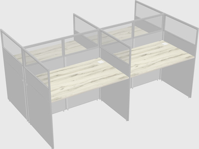 Shared rectangular cubicle